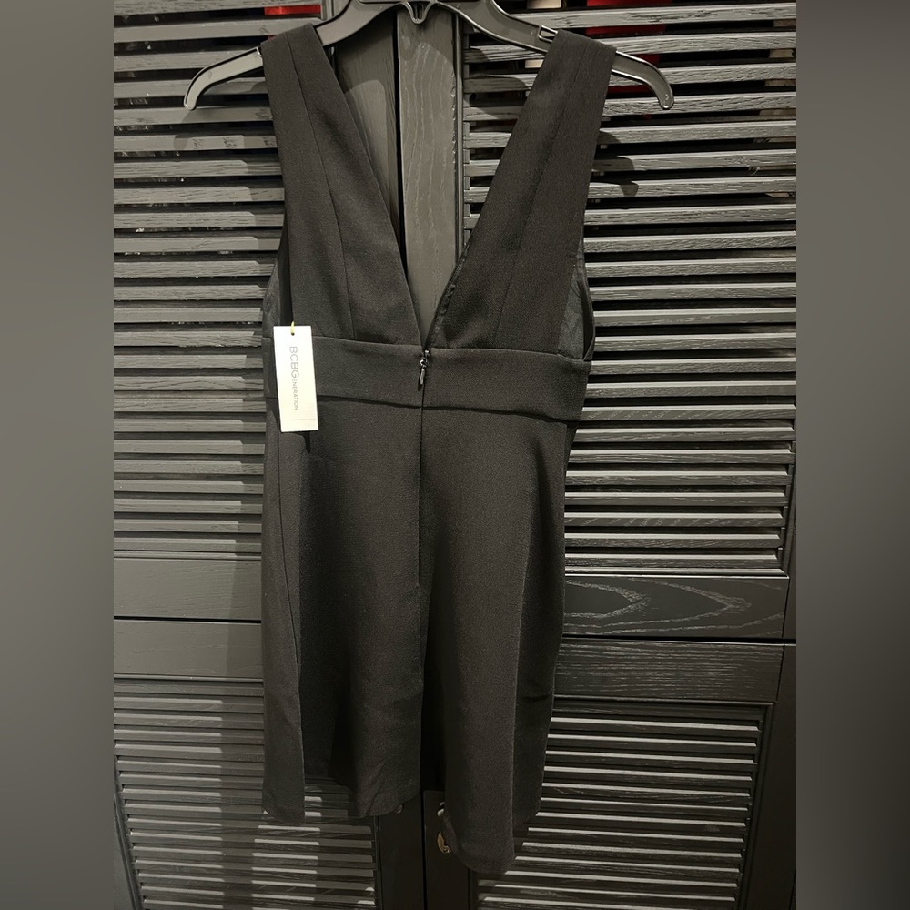 BCBG V Neck Mini Black Dress New with Tags